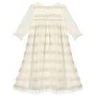Girls Ivory & Gold Dress, 1, hi-res