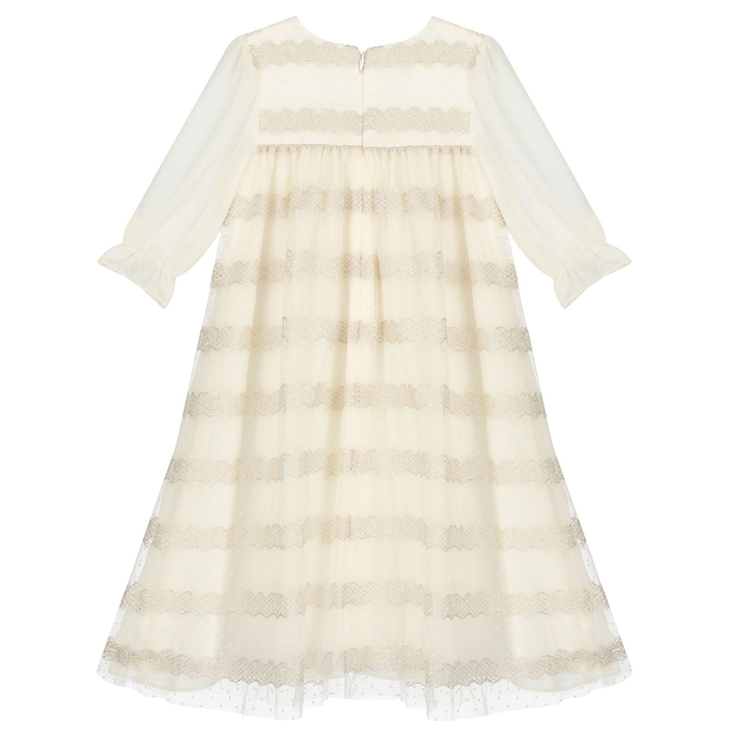 Girls Ivory & Gold Dress, 1, hi-res image number null