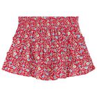 Girls Red Floral Tiered Skirt, 1, hi-res