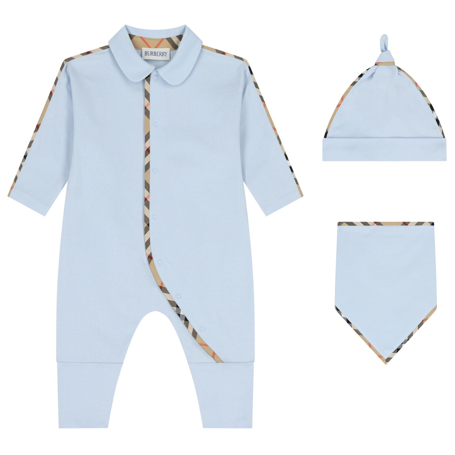 Baby Boys Blue Romper Gift Set, 1, hi-res