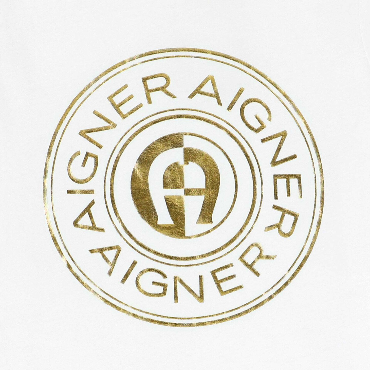 Boys White & Gold Logo T-Shirt, 1, hi-res