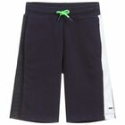 Boys Navy Blue Jersey Shorts, 1, hi-res
