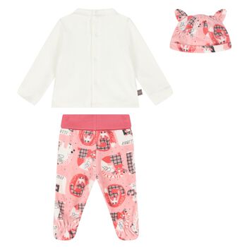 Baby Girls Ivory & Pink Trousers Set