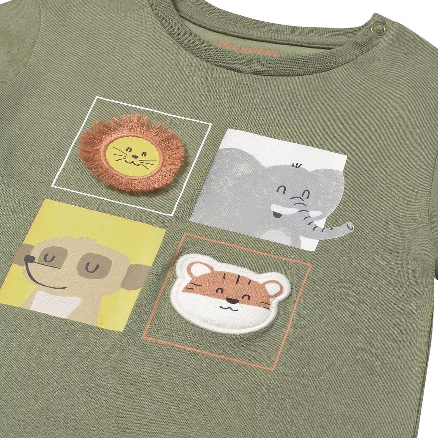 Younger Boys Green Jungle Animals T-Shirt, 2, hi-res