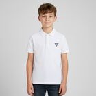 Boys White Logo Polo Shirt, 1, hi-res