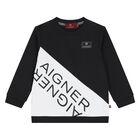 Younger Boys Black & White Logo Sweatshirt, 1, hi-res