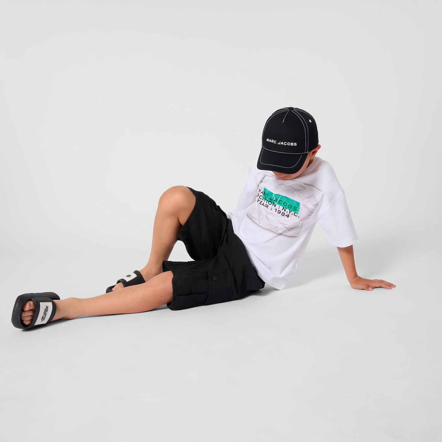 Boys Black Shorts, 1, hi-res