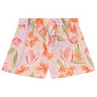 Younger Girls Lilac Floral Shorts, 1, hi-res