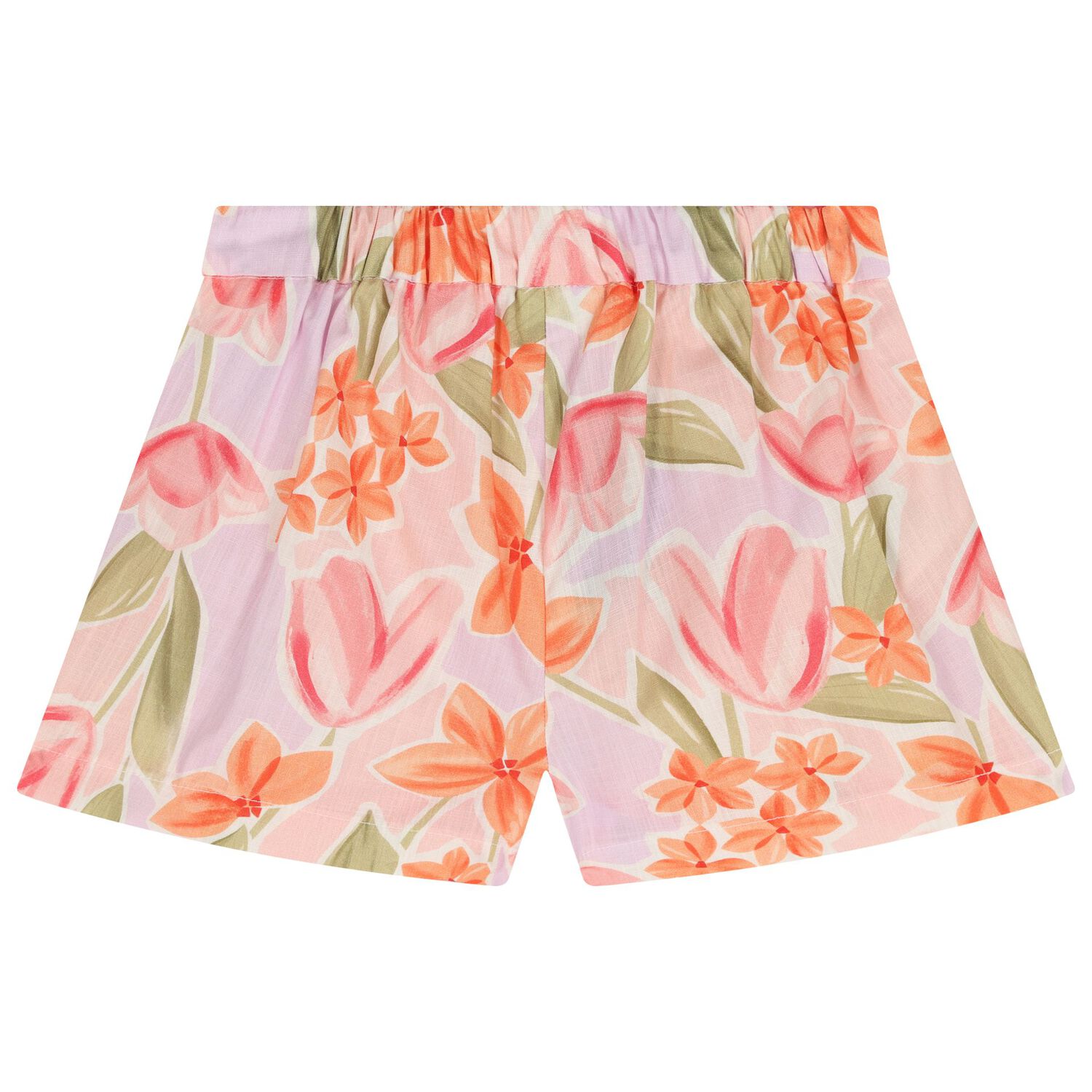 Younger Girls Lilac Floral Shorts, 1, hi-res