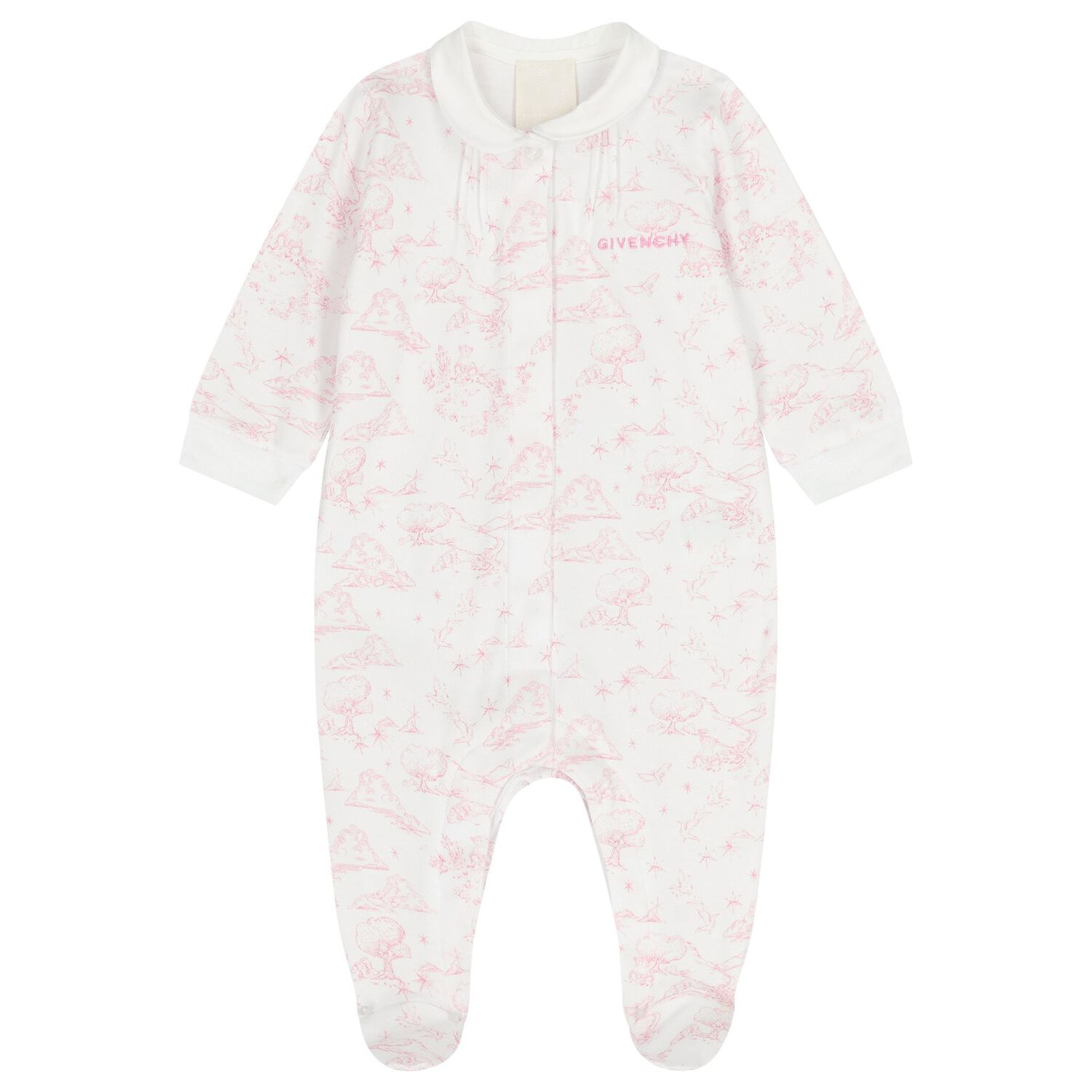 Baby Girls White & Pink Toile de Jouy Babygrow Gift Set, 1, hi-res
