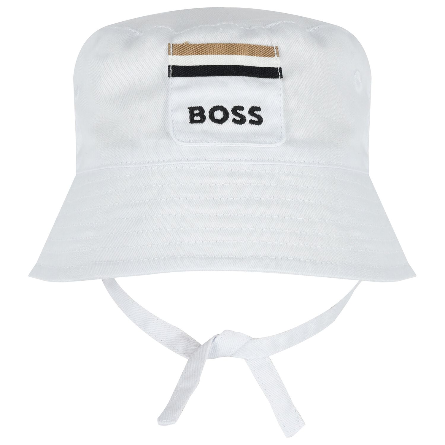 Baby Boys White Logo Hat , 1, hi-res