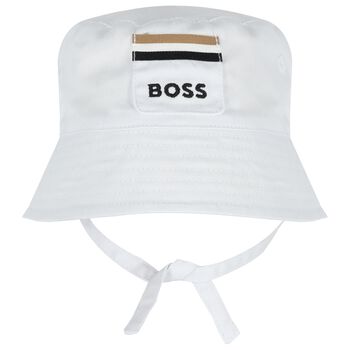 Baby Boys White Logo Hat 