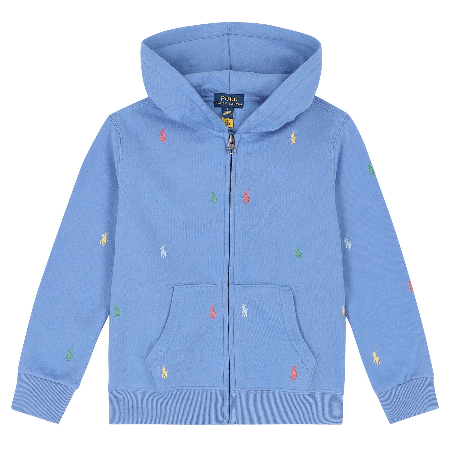 Boys Blue Logo Zip-Up Top, 1, hi-res