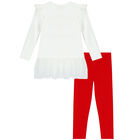 Girls Ivory & Red Leggings Set, 1, hi-res