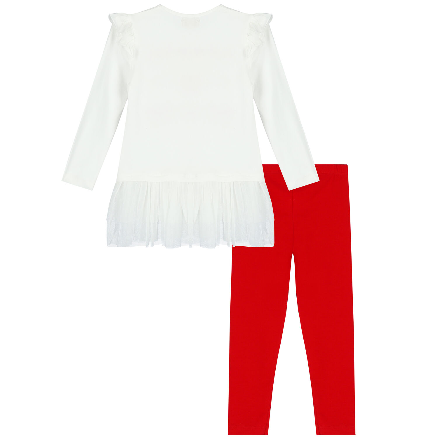 Girls Ivory & Red Leggings Set, 1, hi-res