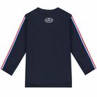 Younger Boys Navy Logo Long Sleeve Top, 1, hi-res