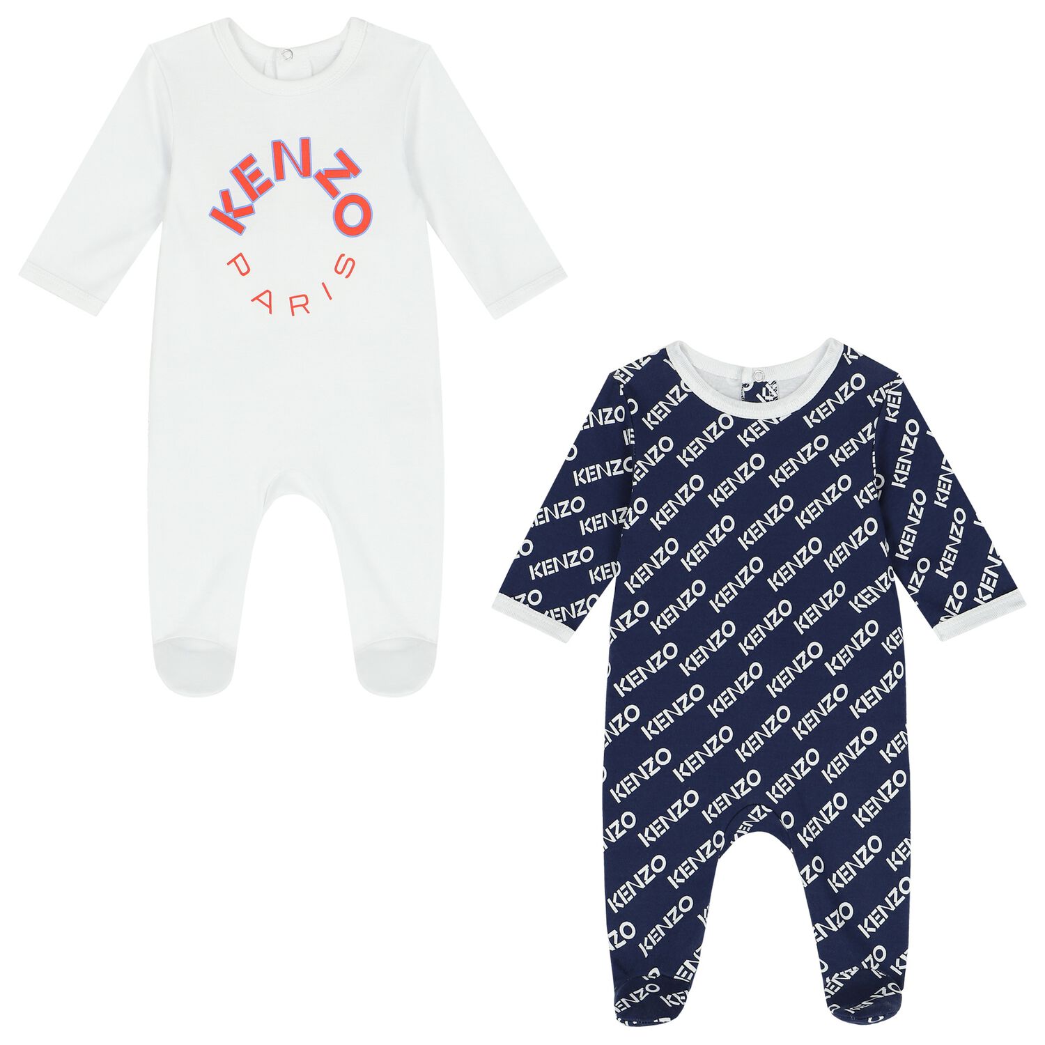 Navy Blue & White Logo Babygrows ( 2-Pack ), 1, hi-res image number null