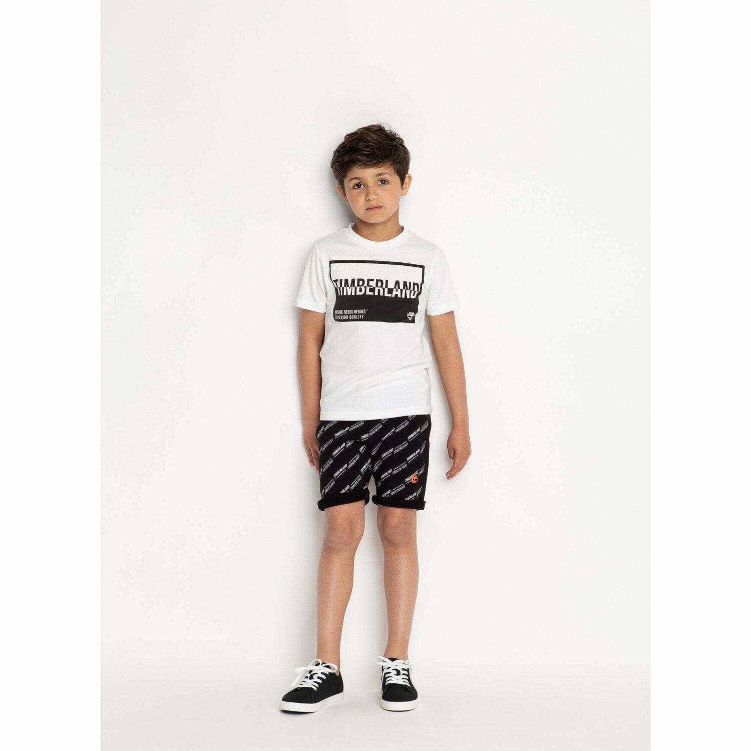 Boys Black Logo Shorts, 1, hi-res image number null