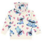 Girls Ivory Lilo & Stitch Zip Up Top, 1, hi-res
