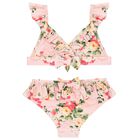 Girls Pink Floral Bikini, 1, hi-res
