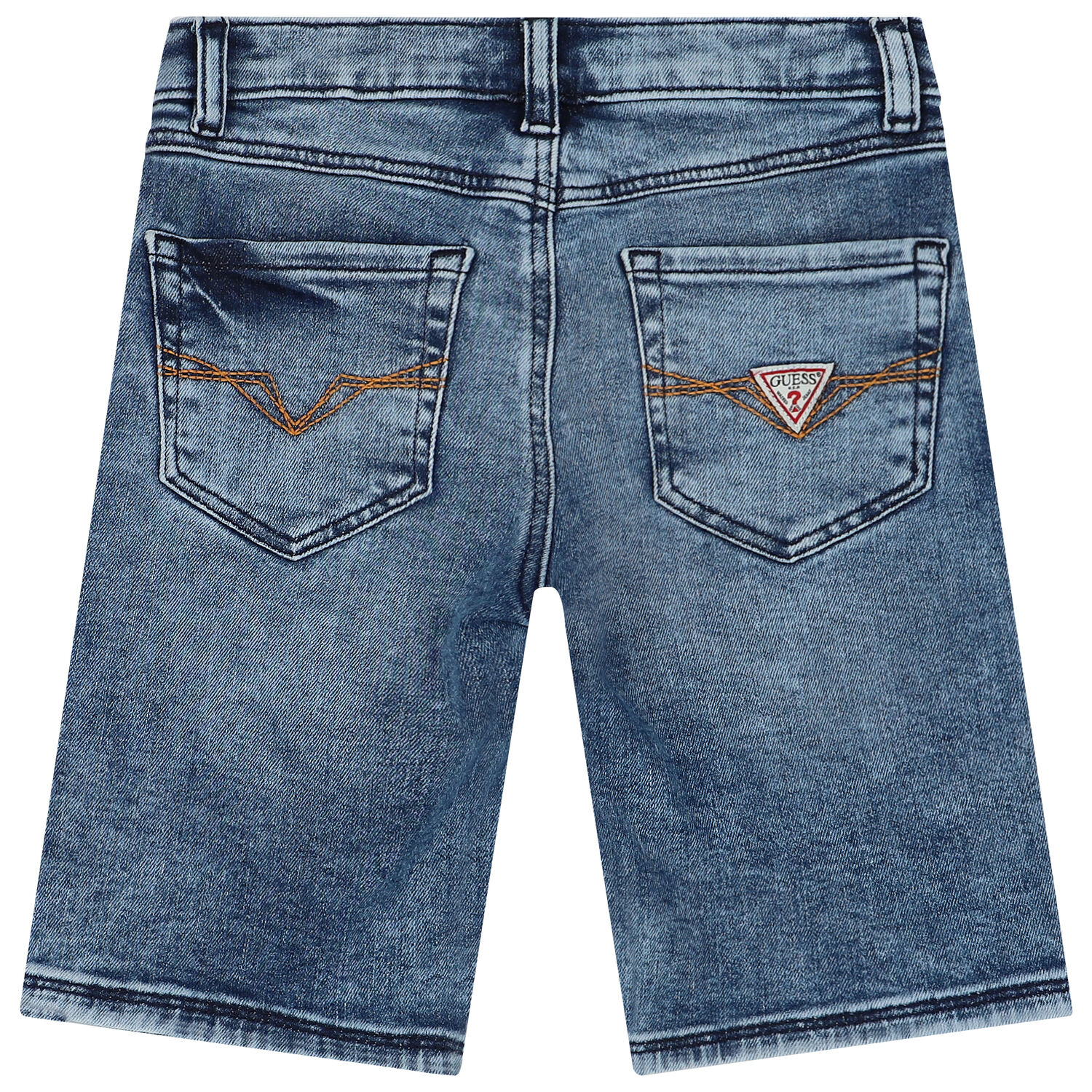 Boys Blue Logo Denim Shorts, 1, hi-res
