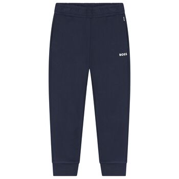 Boys Navy Blue Logo Joggers