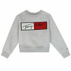 Girls Grey Logo Sweatshirt, 1, hi-res