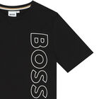 Boys Black Logo T-Shirt, 5, hi-res