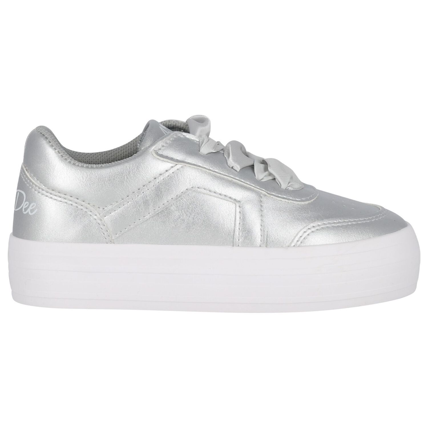 Girls Silver Logo Chunky Trainers, 1, hi-res