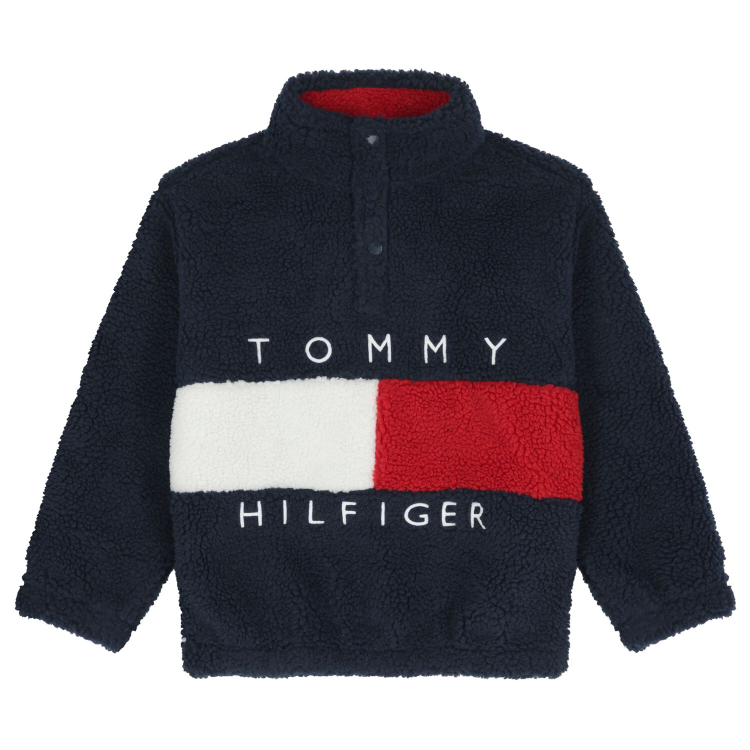 Navy Blue Logo Sherpa Sweatshirt, 1, hi-res