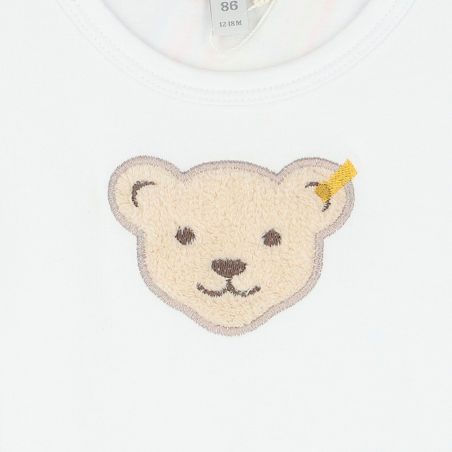 Baby Girls White Teddy T-Shirt, 1, hi-res image number null