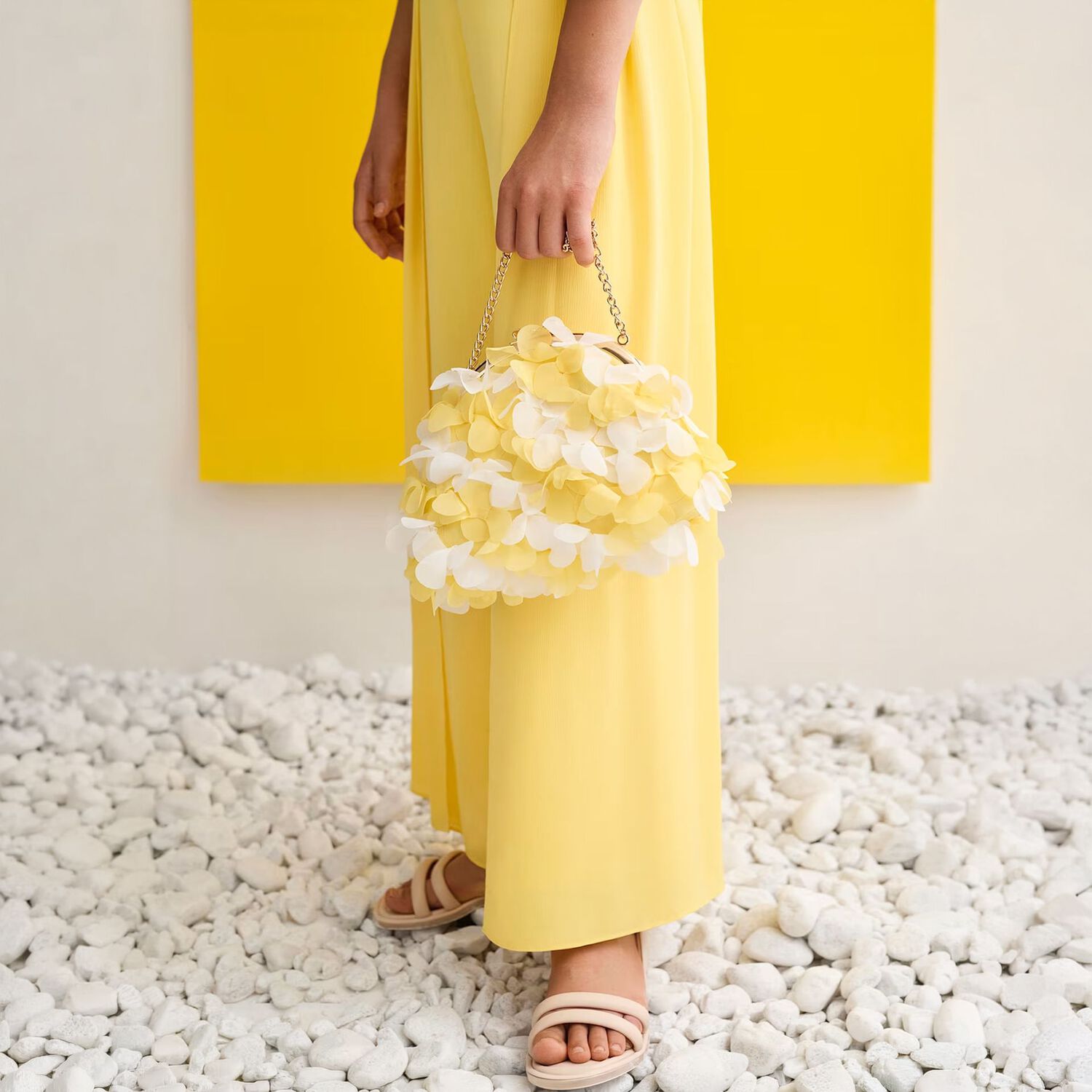 Girls Yellow & White Floral Bag, 2, hi-res