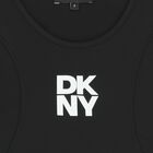 Girls Black Logo Mesh tWVest Top, 1, hi-res