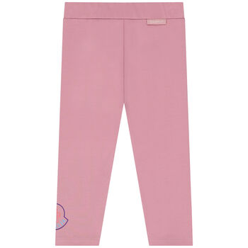 Younger Girls Pink Logo Leggings