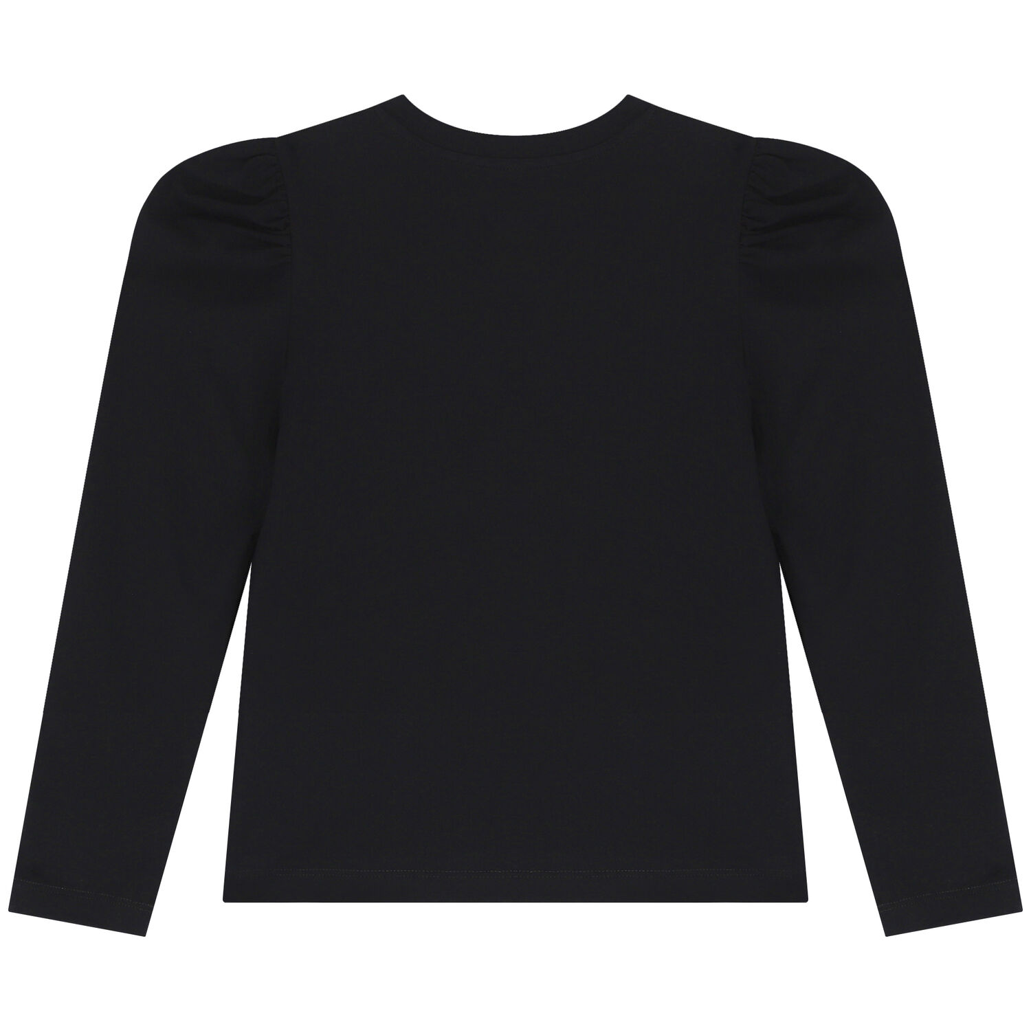 Girls Black Teddy Bear Long Sleeve Top, 2, hi-res