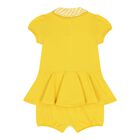 Baby Girls Yellow Logo Romper, 1, hi-res