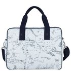 Baby Boys White & Navy Blue Geo Map Changing Bag, 1, hi-res