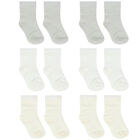 White, Grey & Ivory Socks (6 Pack), 2, hi-res