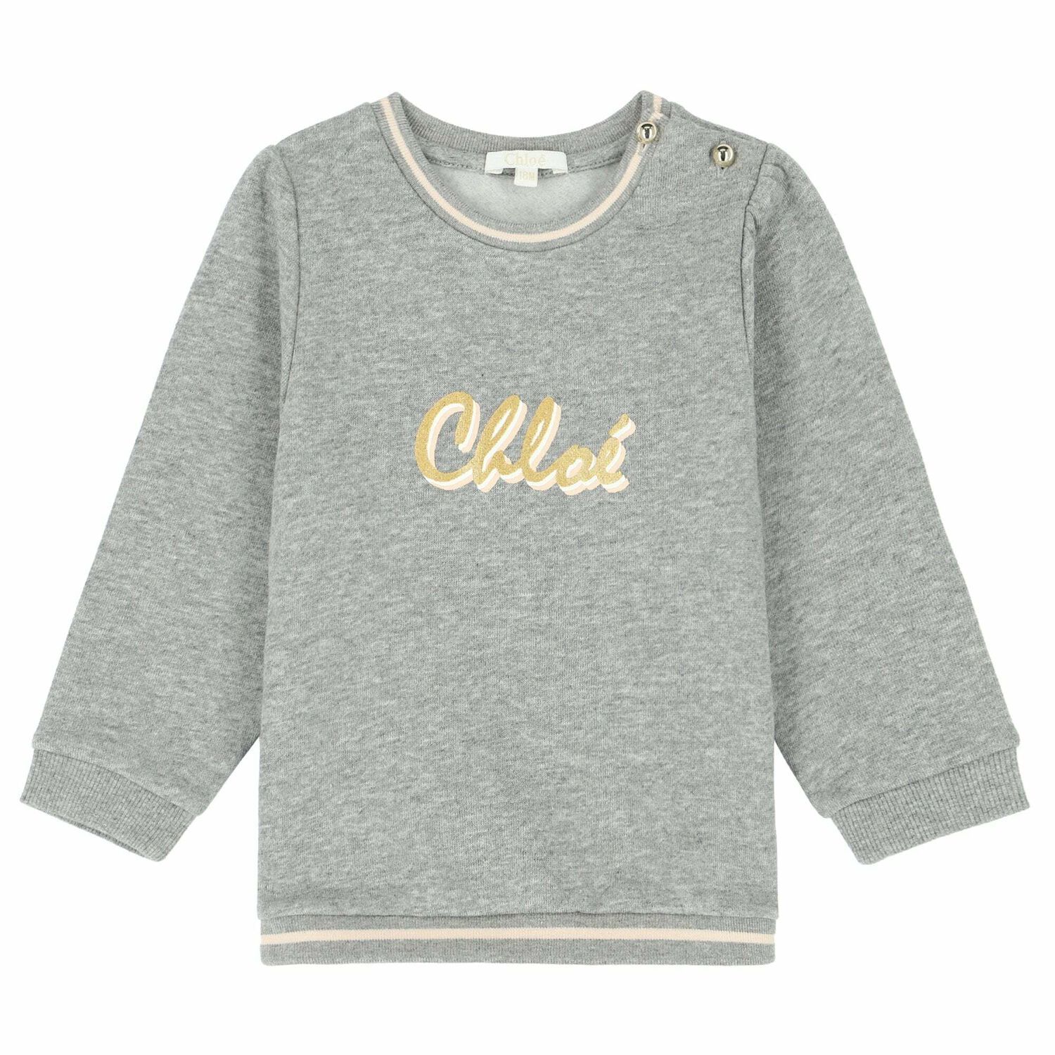 Younger Girls Grey Logo Sweatshirt, 1, hi-res