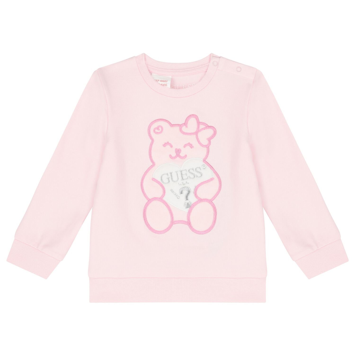 Girls Pink Teddy Bear Logo Sweatshirt, 1, hi-res image number null