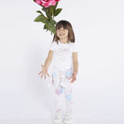Girls White Floral Logo Leggings, 1, hi-res