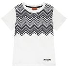 Boys White & Black Zig Zag T-Shirt, 1, hi-res