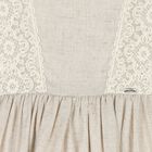Girls Beige Shimmery Linen Dress, 2, hi-res