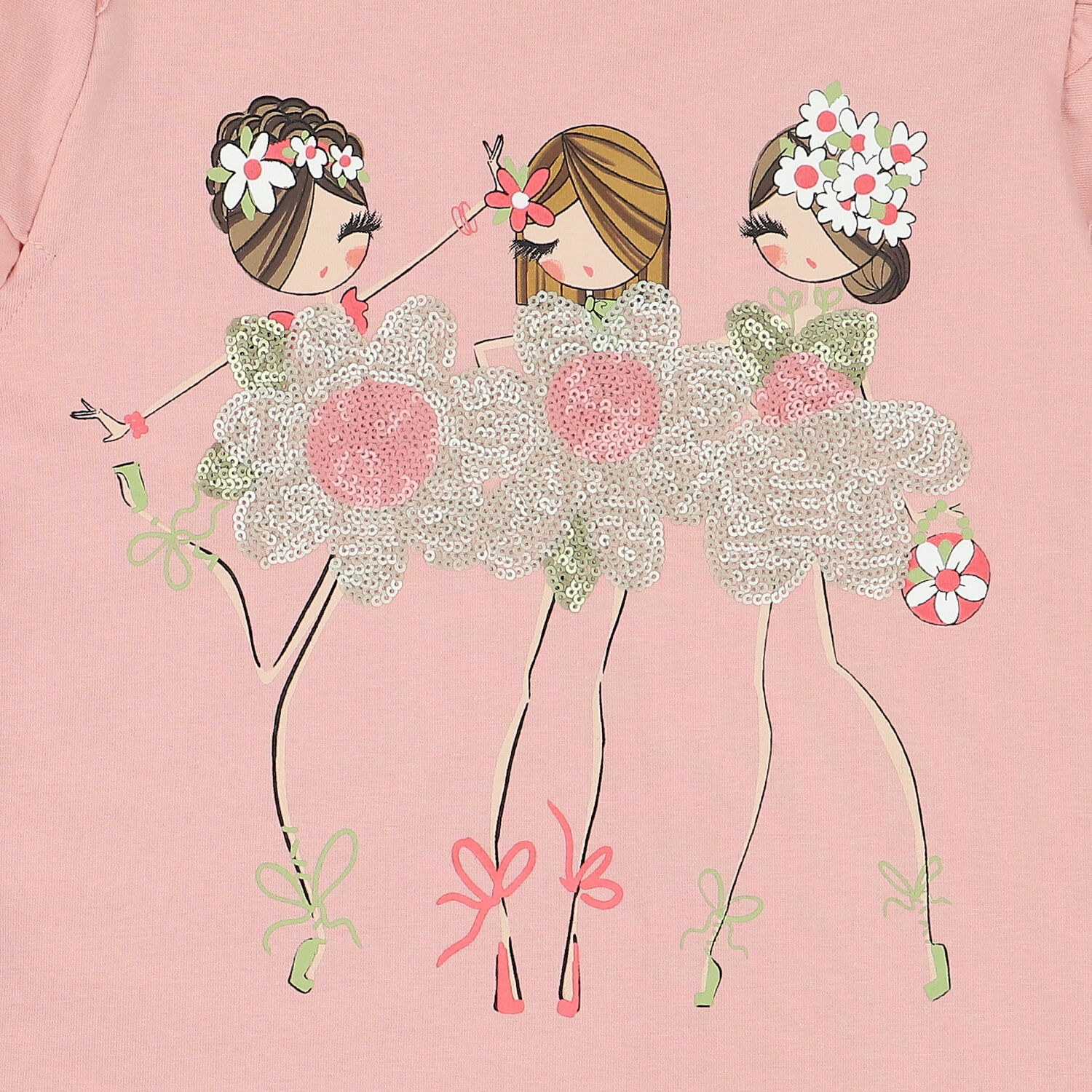 Girls Pink Sequin T-Shirt, 2, hi-res