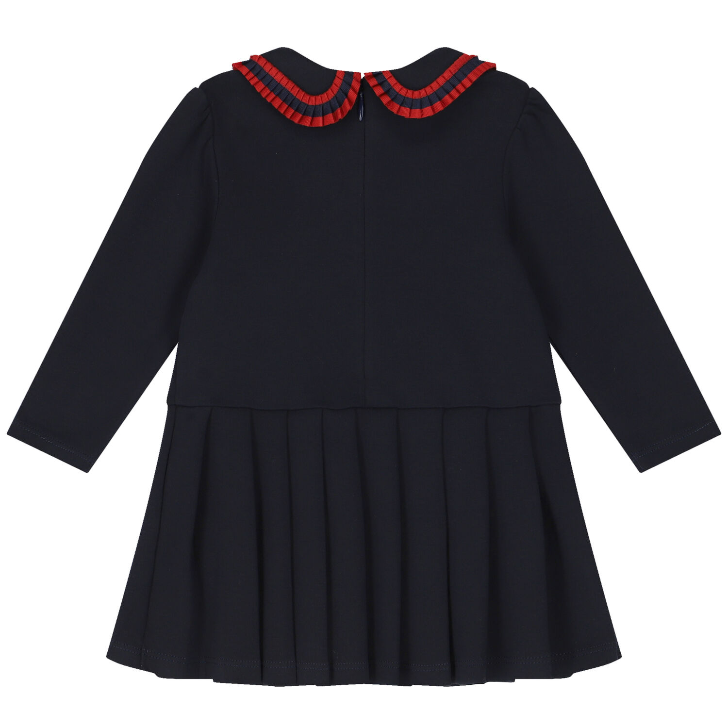 Girls Navy Blue Pleated Dress, 1, hi-res