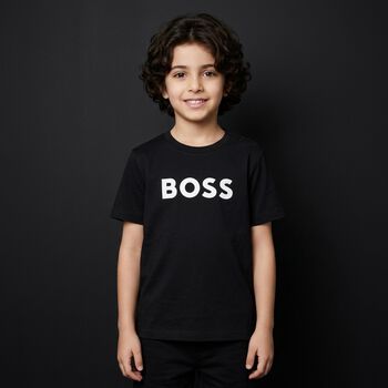 Younger Boys Black Logo T-Shirt
