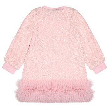 Girls Pink Sequin Embellished Jeanette Dress