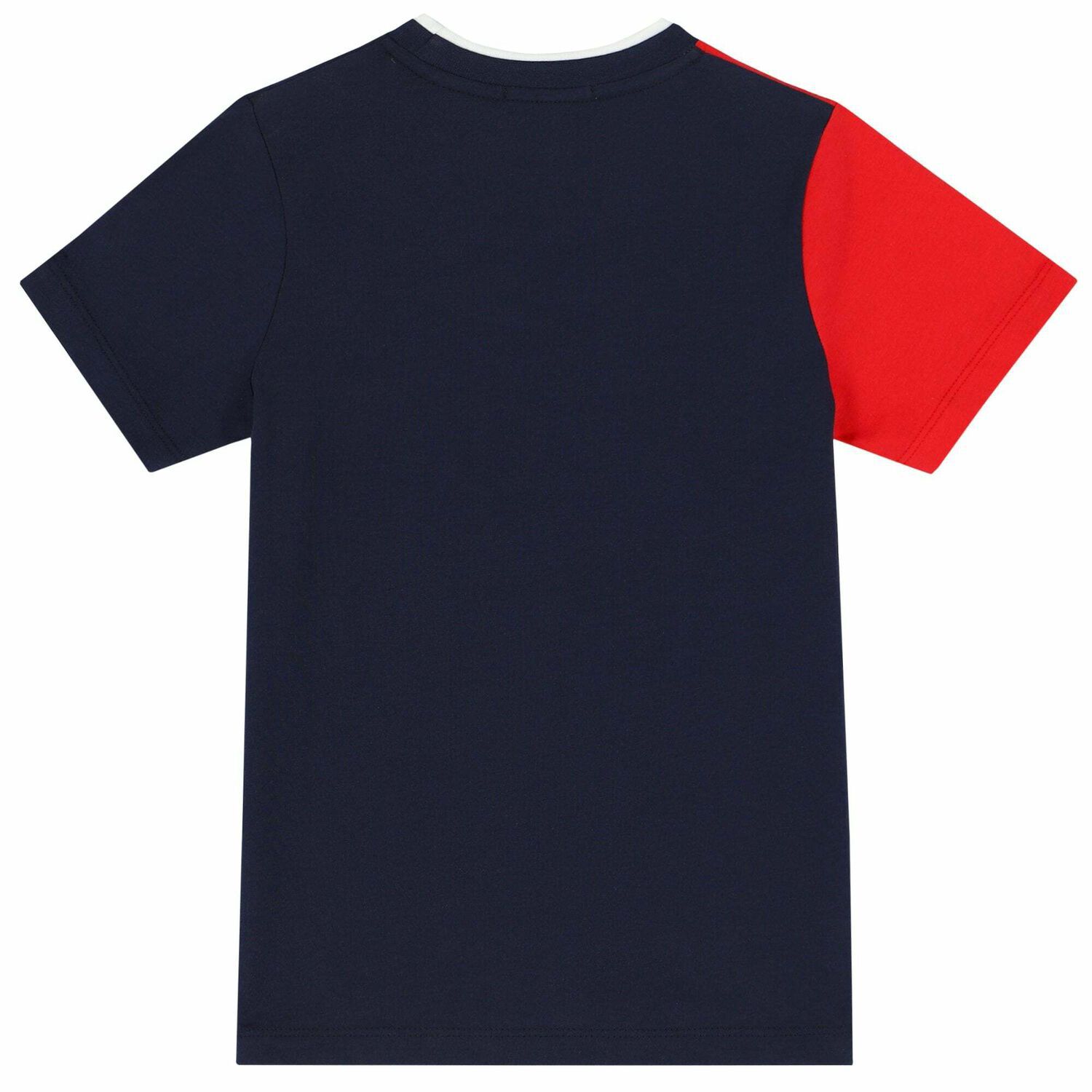 Boys Red and Navy Blue Logo T-shirt, 1, hi-res