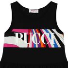 Girls Black Logo Sleeveless Dress, 1, hi-res