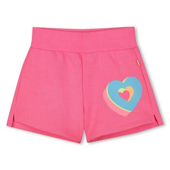 Girls Pink Heart Shorts